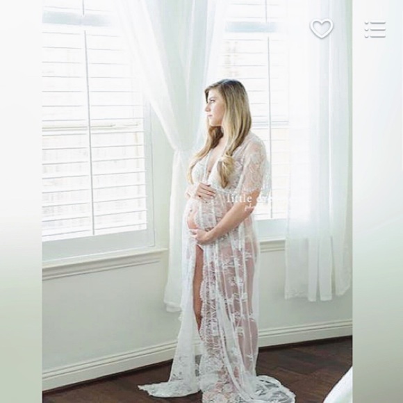off white lace maternity dress